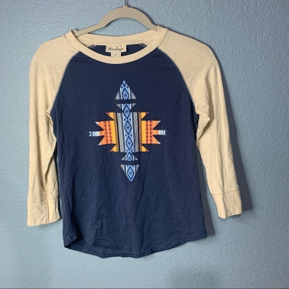 Ariat Women’s Aztec Raglan Jersey Slub Sleeves Tee